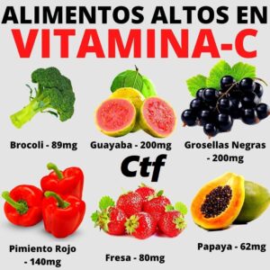 Alimentos altos en Vitamina C