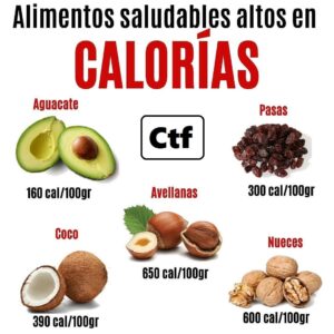 Alimentos saludables altos en calorías