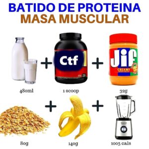 Batido de proteína para masa muscular