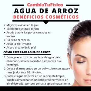 Beneficios cosméticos del agua de arroz