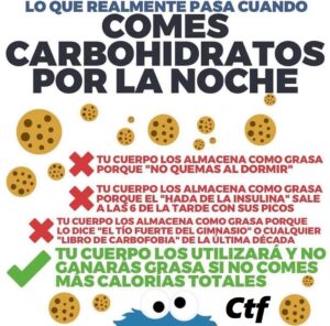 Lo que realmente pasa cuando comes carbohidratos por la noche