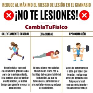 Reduce al máximo el riesgo de lesión en el gimnasio