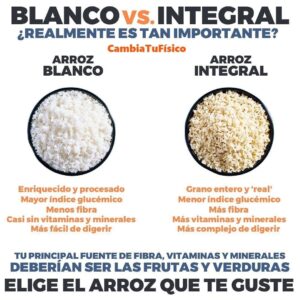 Arroz blanco vs Arroz integral